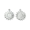 Non-Tarnish 304 Stainless Steel Pendant Cabochon Settings, Sun, Stainless Steel Color, Tray: 6mm, 19x16x1.5mm, Hole: 1.4mm