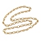 Unisex 304 Stainless Steel Textured Cable Chain Necklaces, with Lobster Claw Clasps, Golden, 28.35 inch(72cm)