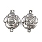 304 Stainless Steel Connector Charms, Flower Links, Non-Tarnish, Stainless Steel Color, 17x12x4mm, Hole: 1mm