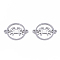 Tarnish Resistant 201 Stainless Steel Links connectors, Constellations, Flat Round, Stainless Steel Color, Cancer, 21x16x1mm, Hole: 1.4mm