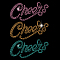 SUPERDANT Cheers Text Party Crystal Rhinestone Heat Transfer Party Rhinestone Colorful Template for Party Dress Clothes Bags Pants DIY Transfer Iron On Decals