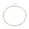 Round Evil Eye Pendants Necklaces, with Brass Curb Chains, Golden, 15.7 inch(39.8cm)