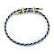 Adjustable Polyester Cord Braided Bracelets, Long-Lasting Plated, Blue, Inner Diameter: 2-5/8~3-1/8 inch(6.7~7.8cm)