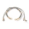 Adjustable Polyester Braided Cord Bracelet Making, with Metallic Cord, Brass Beads, 304 Stainless Steel Jump Rings, Colorful, 5-1/2~11-3/8 inch(14~29cm)