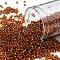 TOHO Round Seed Beads, Japanese Seed Beads, (2208) Silver Lined Burnt Orange, 11/0, 2.2mm, Hole: 0.8mm, about 5555pcs/50g