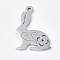 Tarnish Resistant 201 Stainless Steel Pendants, Easter Bunny, Stainless Steel Color, 19x14x1mm, Hole: 1.2mm