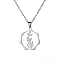 Non-Tarnish 304 Stainless Steel Pendant Necklaces, May Hawthorn, 16.14~19.69 inch(41~50cm)