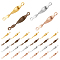 PandaHall 80pcs Twist Charms 4 Colors Brass Bar Connectors Charms Metal Tibetan Links Pendants for Necklace Earring Bracelet Jewelry Making, 15.5mm Long, Silver/gold/light Gold/antique Bronze