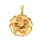304 Stainless Steel Pendants, Flower Charm, Real 18K Gold Plated, 26.5x24x7mm, Hole: 2.5x7mm