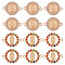 40Pcs 2 Styles Flat Round Alloy Connector Charms, Religion Virgin Mary Links, with Rhinestone, Golden, Mixed Color, 15.3~20x17~20.7x2mm, Hole: 1.6mm, 20pcs/style