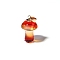Lampwork Pendants, Mushroom Charms, Golden, Red, 25x15mm