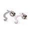 Tarnish Resistant 304 Stainless Steel Greek Alphabet Stud Earrings, Manual Polishing, Letter.Z, 7~11x2~10x1.5mm, Pin: 0.8mm
