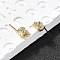 Conch Shape Brass Micro Pave Cubic Zirconia Ear Studs, Long-Lasting Plated, Lead Free & Cadmium Free, Rack Plating, Real 18K Gold Plated, 9.5x6.5mm