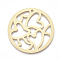 Aluminium Big Pendants, Laser Cut Big Pendants, Flat Round with Heart, Golden, 50x1mm, Hole: 2.5mm