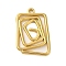 Ion Plating(IP) 304 Stainless Steel Pendants, Real 18K Gold Plated, Rectangle, 28x19x2mm, Hole: 1.8mm