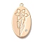 Brass Micro Pave Cubic Zirconia Pendants, Cadmium Free & Nickel Free & Lead Free, Birthday Flower Charms, July Larkspur, 26x14x1mm, Hole: 1.2mm