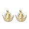 Brass Micro Pave Clear Cubic Zirconia Pendants, Cadmium Free & Lead Free, with Shell, Real 18K Gold Plated, Human, Boat, 23x24x4mm, Hole: 3.5x4mm