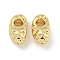 Textured Brass Charms, Cadmium Free & Nickel Free & Lead Free, Oval, Real 18K Gold Plated, 7x3.5x4mm, Hole: 1.9mm