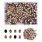 400Pcs UV Plating ABS Plastic Round Beads and 8Pcs Brass Micro Pave Cubic Zirconia European Beads, Mixed Color, 4 colors