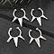 304 Stainless Steel 3 Spike Clip on Nose Rings, Stainless Steel Color, 21x16.5x1.5mm