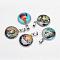 Virgin Mary Theme Glass Pendants, with 201 Stainless Steel Findings, Flat Round, Mixed Color, 26.5x22x6.5mm, Hole: 6x4mm