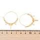 Серьги-кольца из латуни и стекла EJEW-U040-03G-5