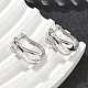 Прямоугольные серьги-кольца из латуни EJEW-D320-21P-2