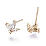 Серьги-гвоздики из латуни с микрокубическим цирконием KK-N231-03-NF