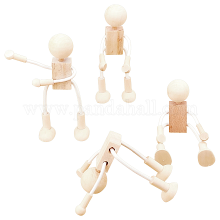 Незавершенные заготовки деревянных игрушек-роботов DIY-WH0097-05-1