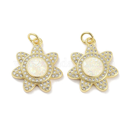 Латунные микропаве прозрачные подвески с фианитом KK-L213-019G-1