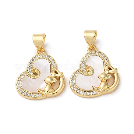 Латунные микропаве прозрачные подвески с фианитом KK-B083-27B-G-1