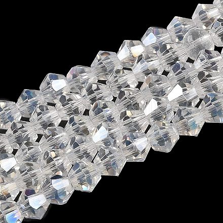 Прозрачные стеклянные бусины гальваническим пряди GLAA-F029-4mm-A13-1