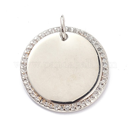 Латунные микропаве прозрачные подвески с фианитом ZIRC-L091-072P-1