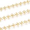 Brass Handmade Link Chains, with Spool, Long-Lasting Plated, Real 18K Gold Plated, Link: 7x3x0.9mm and 6x4.8x0.9mm, Bar: 8x2mm, about 32.8 Feet(10m)/roll