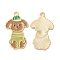 Alloy Enamel Pendants, Golden, Teddy Charm, Camel, 28x17x1.5mm, Hole: 1.8mm