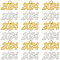 40Pcs 2 Colors  Alloy Charms, Number 2024, Platinum & Golden, 18~19x32~33x2mm, Hole: 3mm, 20pcs/color