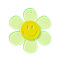 Transparent Acrylic Big Pendants, Sunflower with Smiling Face Charm, Pale Green, 55x50.5x6mm, Hole: 2.5mm