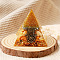 Resin Orgonite Pyramid Home Display Decorations, with Natural Gemstone Chips, Orange, 50x50x50mm