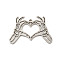 Non-Tarnish 304 Stainless Steel Pendants, Laser Cut, Heart with Hand Charm, Stainless Steel Color, 24x35x1.5mm, Hole: 1.8mm