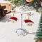 Santa Claus Brass Dangle Stud Earrings, with Glass Seed Beads, Golden, 40.5x31mm