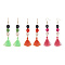 3 Pairs 3 Colors Halloween Skull Synthetic Dyed Turquoise Dangle Earrings, Handmade Polycotton(Polyester Cotton) Tassel Earrings for Women, Mixed Color, 90x10mm, about 1 pair/color
