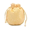 Chinese Style Cloth Pouches Drawstring Bags for Jewelry Storage, Half Round, PapayaWhip, 11x11cm