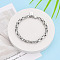 Brass Chain Bracelets, Cable Chain Bracelets for Women, with Good Luck Stamp, Nickel Free, Real Platinum Plated, 8-1/8 inch(20.5cm)