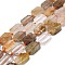 Natural Rutilated Quartz Beads Strands, Rectangle, 15~17x10~13x5~7mm, Hole: 1mm, about 22pcs/strand, 15.94 inch(40.5cm)
