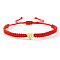 304 Stainless Steel Heart with Letter Bead Braided Bead Bracelets, Adjustable Nylon Cord Braided Bracelets for Couple Friendship, Gold, Letter O, 7-7/8 inch(20cm), Inner Diameter: 11 inch(28cm)