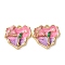Alloy Enamel Flower Pendants, Heart Charms with ABS Imitation Pearl and  Glitter Powder, Rack Plating, Light Gold, Hot Pink, 23x24.5x6.5mm, Hole: 2.2mm