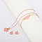 Heart Alloy Enamel Link Bracelets & Stud Earrings & Pendant Necklaces for Women, Pink, 420mm