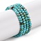 Natural Howlite Beads Strands, Dyed, Faceted, Rondelle, Medium Turquoise, 3x2mm, Hole: 0.8mm, about 171~176pcs/strand, 15.16~15.35''(38.5~39cm)