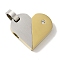 Ion Plating(IP) 304 Stainless Steel Pendants, with Rhinestone, Rotatable, with Jump Ring, Heart & Oval Charm, Golden & Stainless Steel Color, Heart: 19x21x4mm, Oval: 25x12x4mm, Hole: 5mm