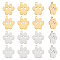 16Pcs 2 Colors 201 Stainless Steel Pendants, Laser Cut Pendants, Dog Paw Prints, Golden & Stainless Steel Color, 16.5x15x1mm, Hole: 1.4mm, 8pcs/color